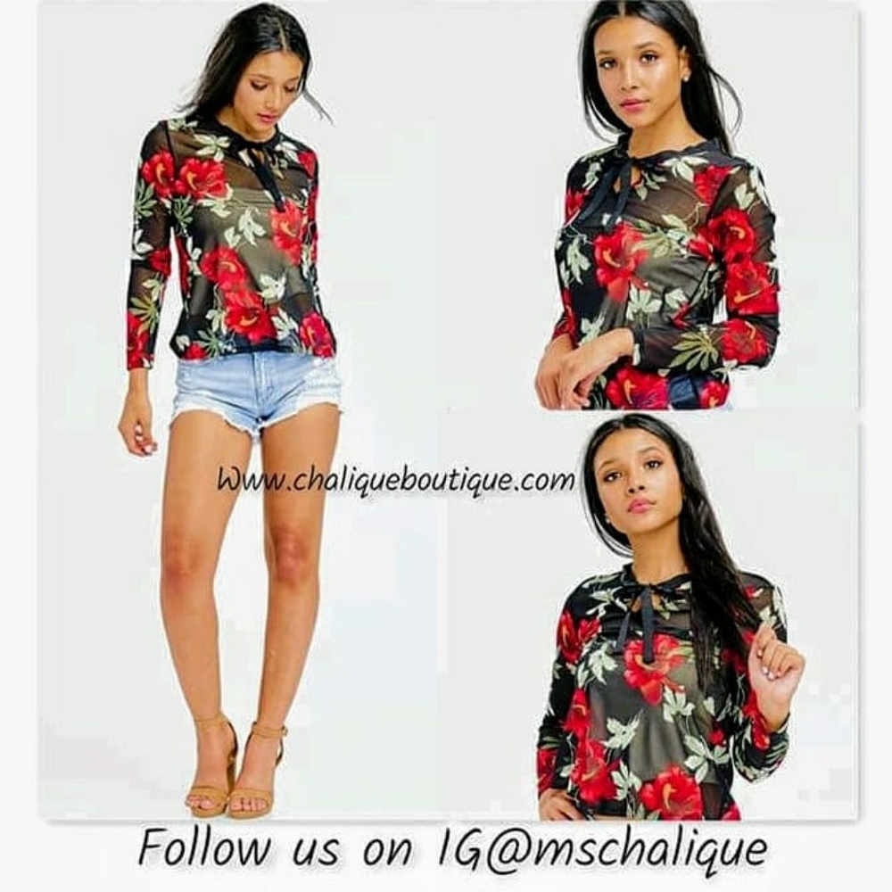Sheer floral top